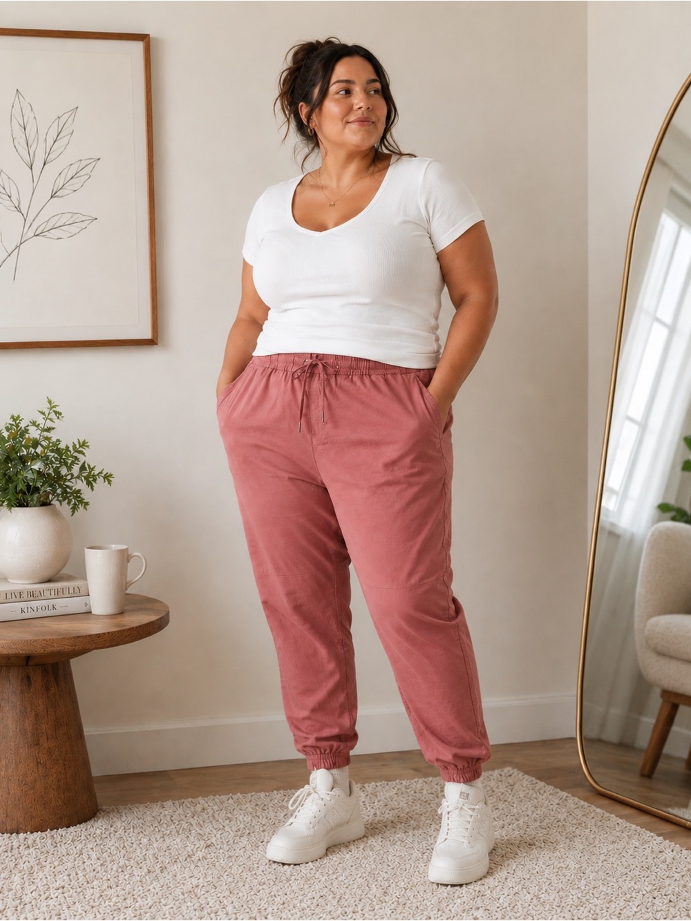 GAP Women’s Desert Quartz Twill Joggers XXL